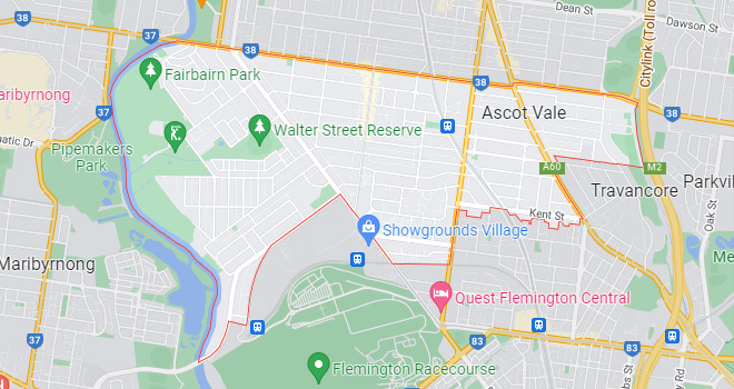 Ascot Vale map area