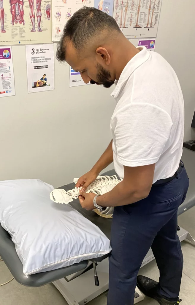 physio with neck pain