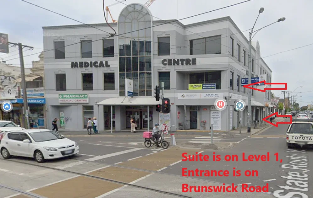 Brunswick physio and podiatry clinic access on Sydney and Brunswick road near princes park