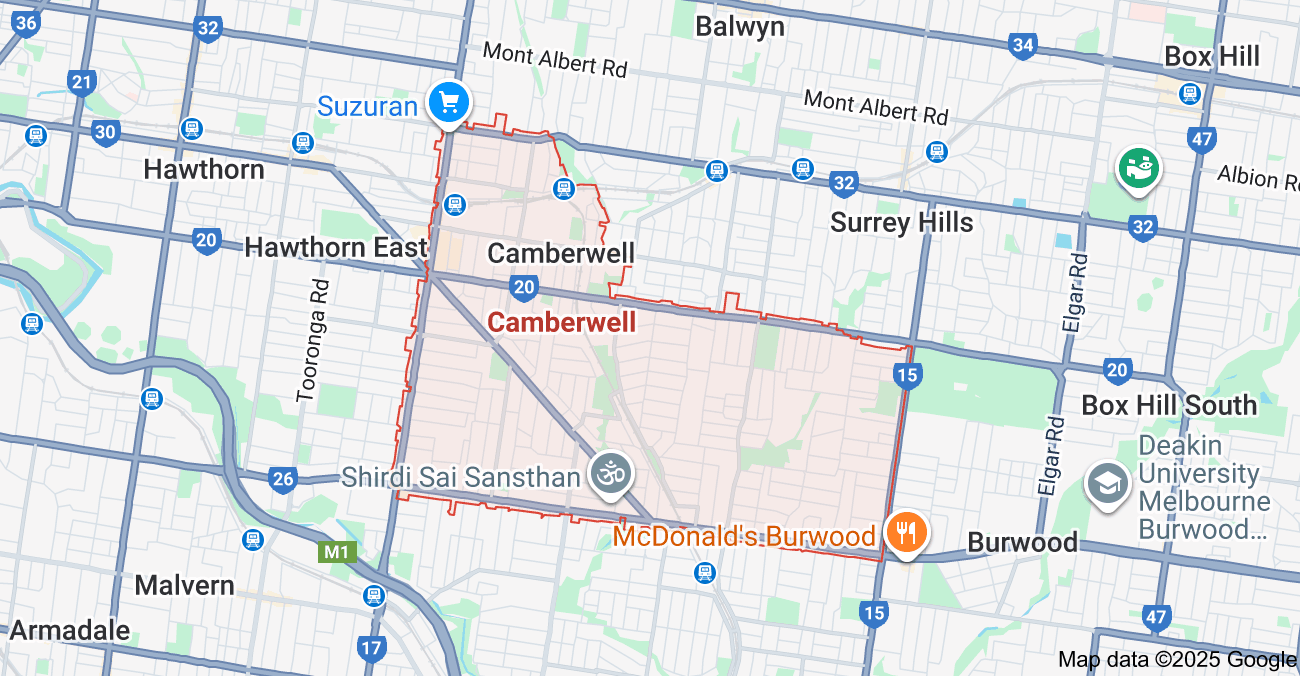 Camberwell map area