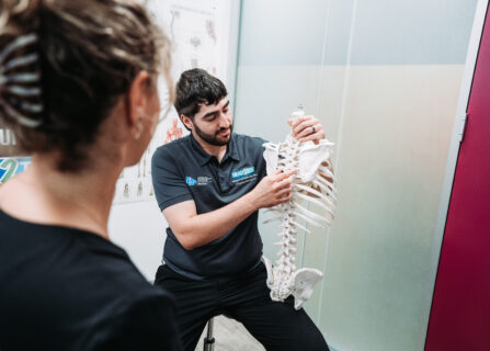 physiotherapist education, talking, and teaching