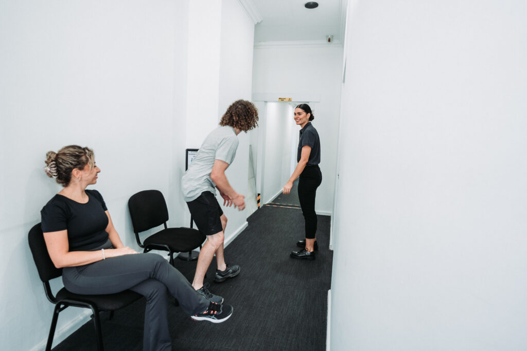Seeing a physio or podiatrist at a clinic 